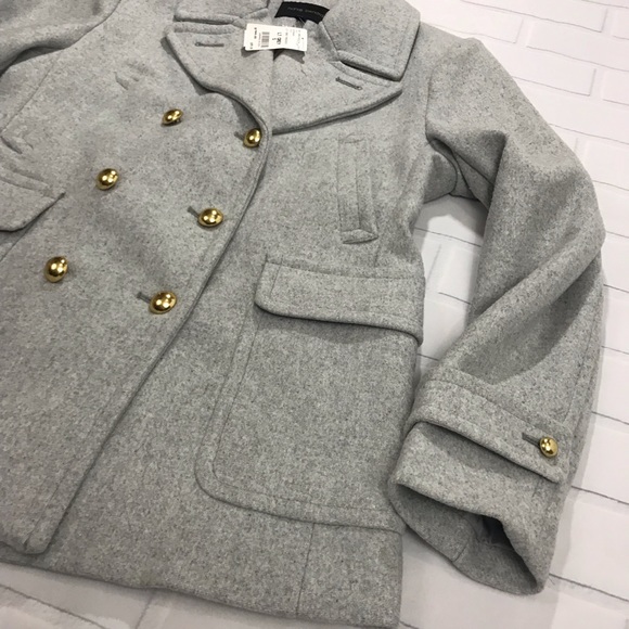 Harve Benard Wool pea coat jacket double breasted - Picture 5 of 8